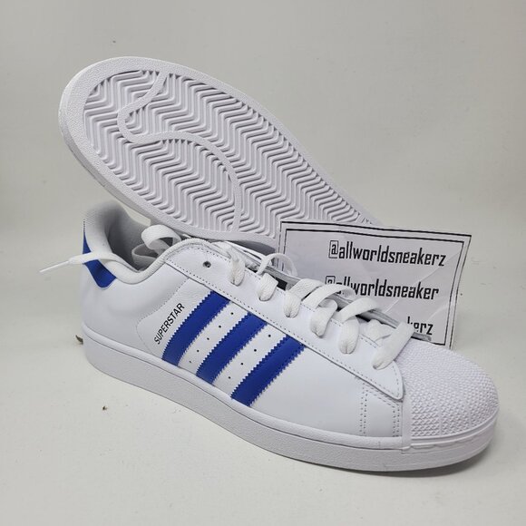 adidas Superstar II 2 White Blue JQ4729 US size 13 UK 12.5 Shell Toe Sneaker - Picture 1 of 9